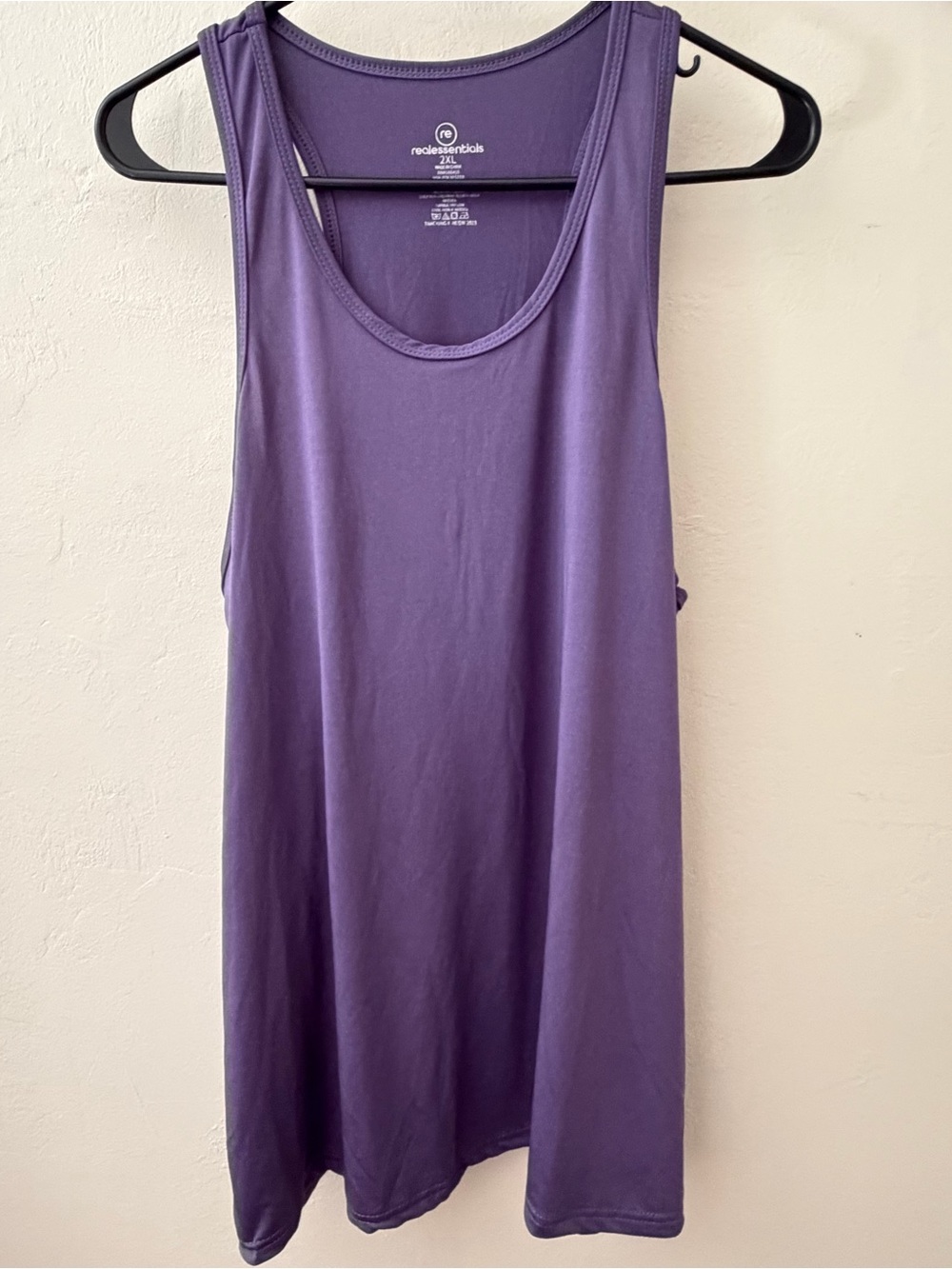 4 Pcs Real Essentials Purple Black Lt Blue Razorback Tank Tops Women's Size XXL